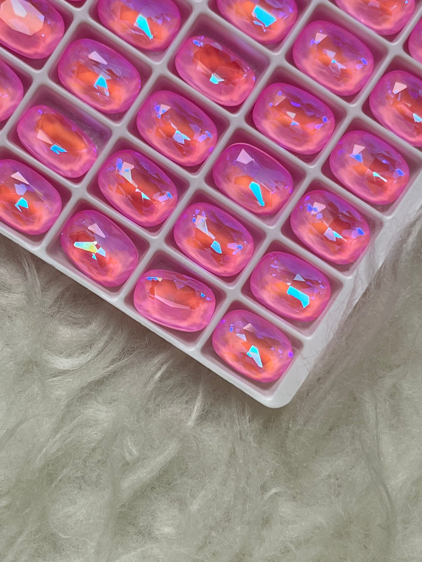 Pink Mocha Cushion Rectangular Rhinestones 14*10Mm