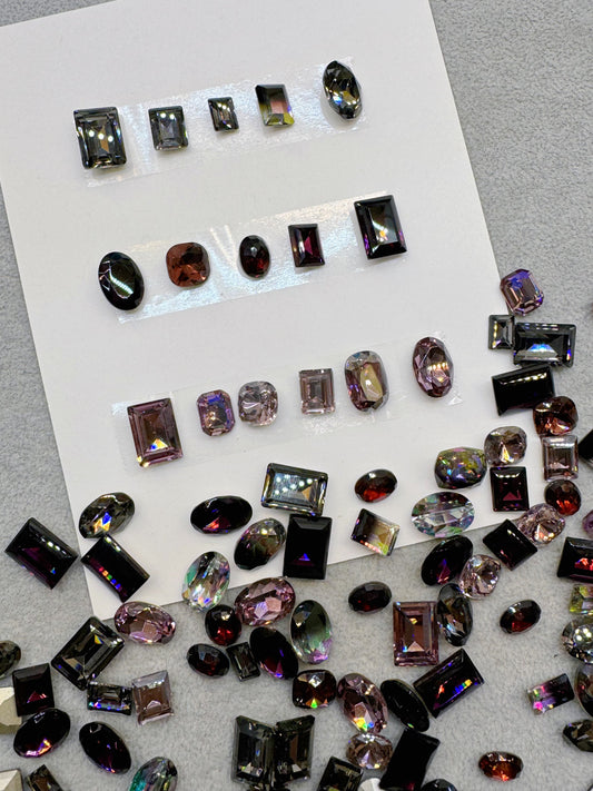 Midnight Black & Dark Purple K11 Crystal Mix for Nail Art & DIY Bling Rhinestone