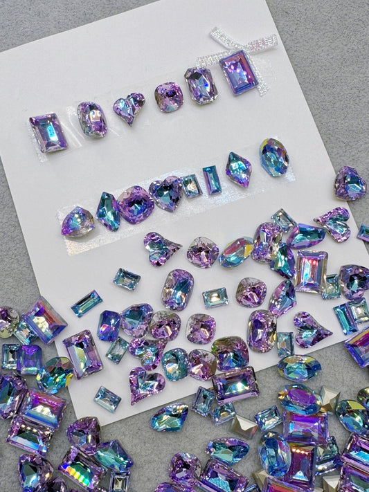 AB Purple Blue K11 Crystal Mix for Nail Art & DIY Bling Rhinestone