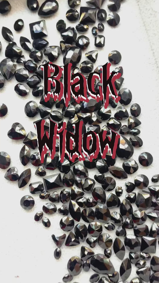 100 Pcs Black Widow Crystal Mix for Halloween